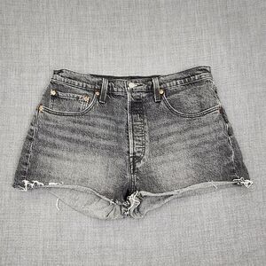 Levi's 501 Black Cut Off Denim Jean Shorts. 31. 100% Cotton.